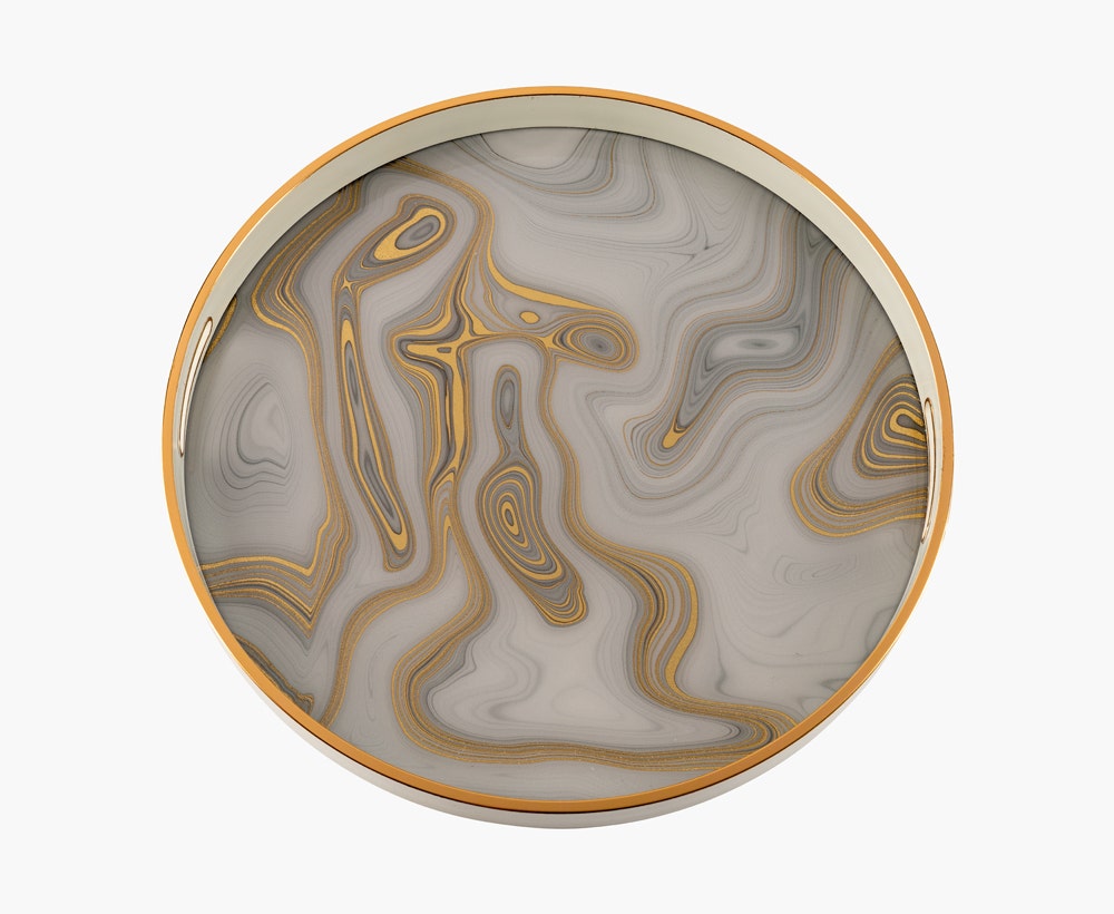 Ideal White Gold Tray for House Decoration 45 x 5 x 4 cm