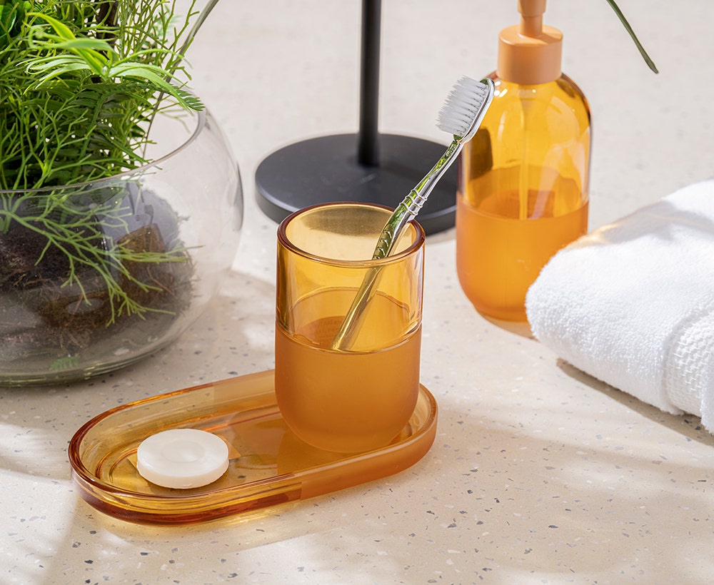 Zane Yellow and Gold Bath Tray, 19*10.2*2.2 cm